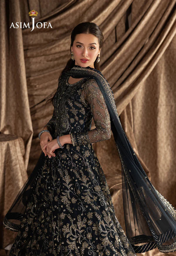 AJIZL-09 EMBROIDERED NET UNSTITCHED 3 PCS