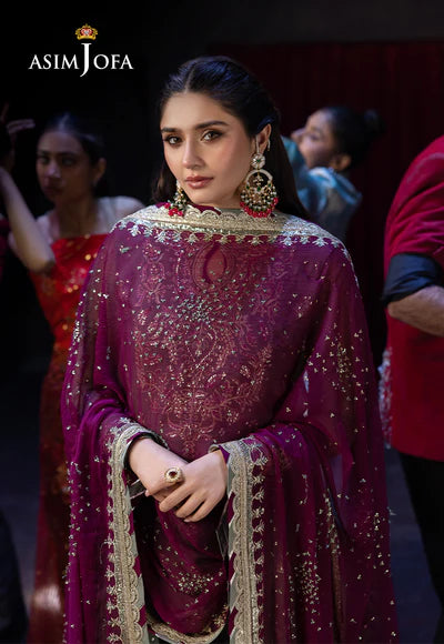 AJLFF-13 Embroidered Chiffon 3 Pcs