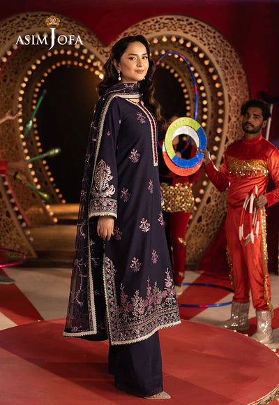 AJFO-04 EMBROIDERED SILK UNSTITCHED 3 PCS