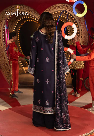 AJFO-04 EMBROIDERED SILK UNSTITCHED 3 PCS