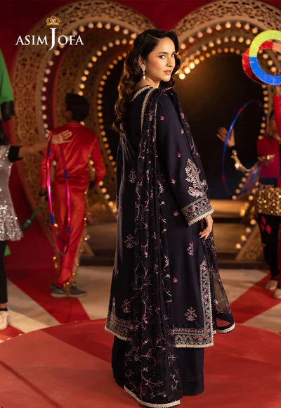 AJFO-04 EMBROIDERED SILK UNSTITCHED 3 PCS