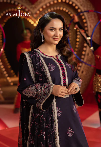 AJFO-04 EMBROIDERED SILK UNSTITCHED 3 PCS