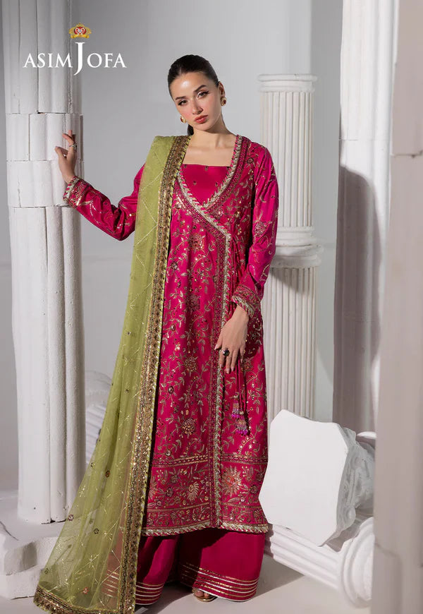 AJIZL-06 EMBROIDERED RAW SILK UNSTITCHED 3 PCS