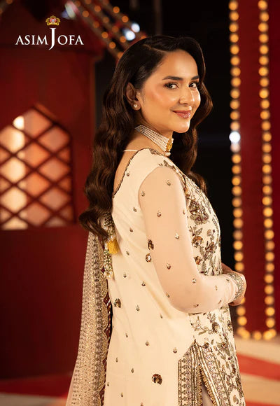 AJFO-11 EMBROIDERED NET UNSTITCHED 3 PCS