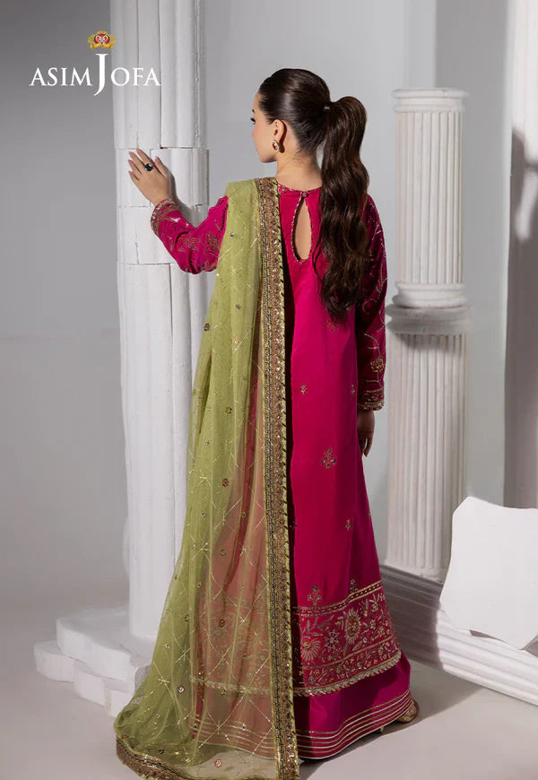 AJIZL-06 EMBROIDERED RAW SILK UNSTITCHED 3 PCS