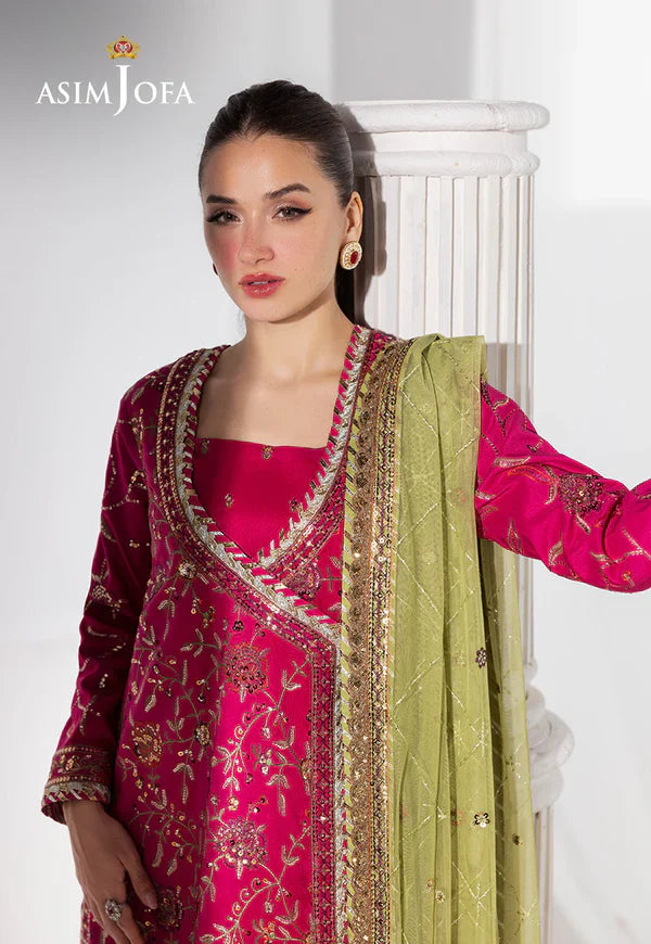 AJIZL-06 EMBROIDERED RAW SILK UNSTITCHED 3 PCS