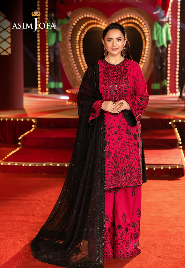 AJLF-11 EMBROIDERED BOSKI SILK 3 PCS