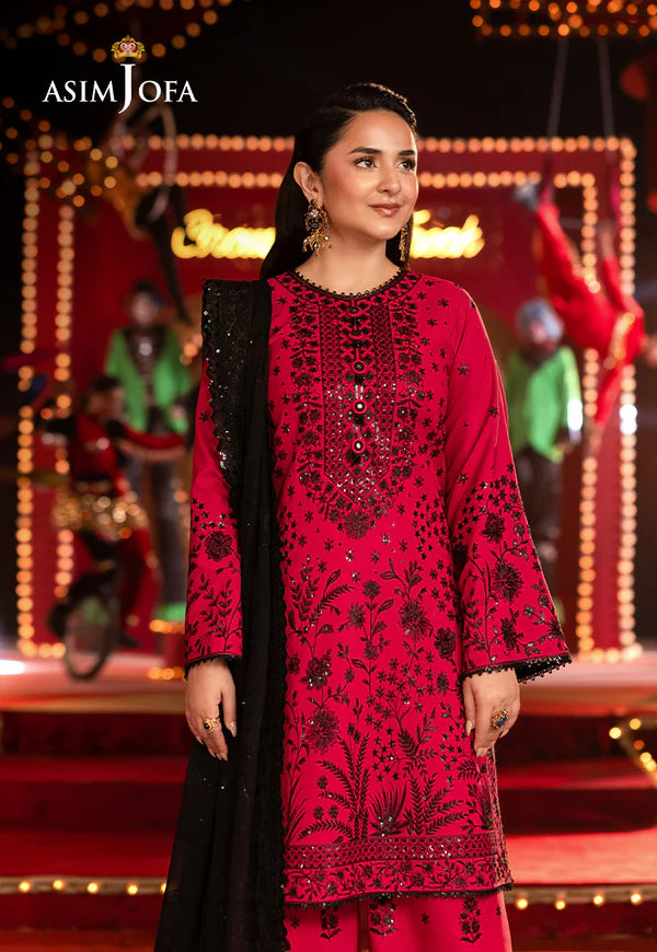 AJLF-11 EMBROIDERED BOSKI SILK 3 PCS