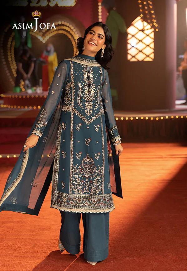 AJLFF-15 Embroidered Chiffon 3 Pcs