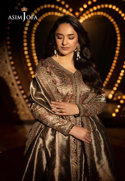 AJLFF-09 Embroidered Zari Tissue 3 Pcs