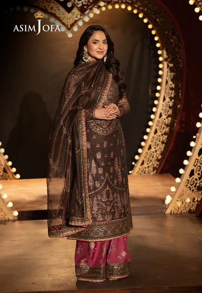 AJLFF-11 Embroidered Javeria Net 3 Pcs