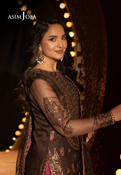 AJLFF-11 Embroidered Javeria Net 3 Pcs