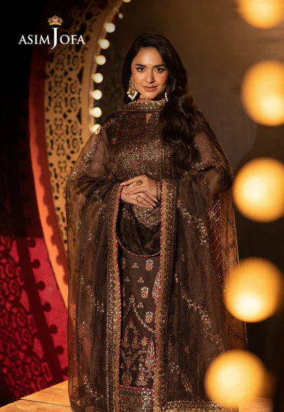 AJLFF-11 Embroidered Javeria Net 3 Pcs