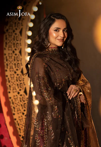 AJLFF-11 Embroidered Javeria Net 3 Pcs