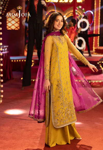 AJFO-05 EMBROIDERED ORGANZA UNSTITCHED 3 PCS