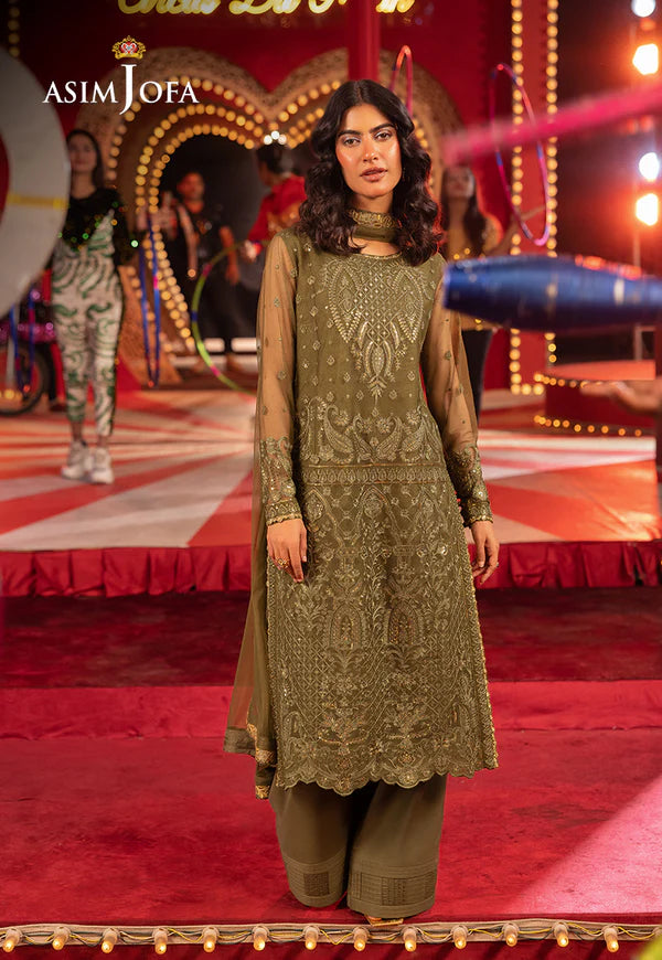 AJLLF-14 Embroidered Net 3 Pcs