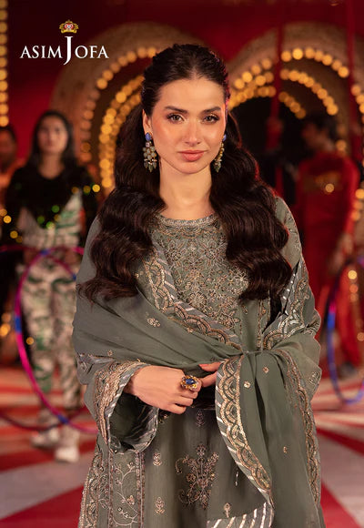 AJFO-03 EMBROIDERED PAPER COTTON UNSTITCHED 3 PCS