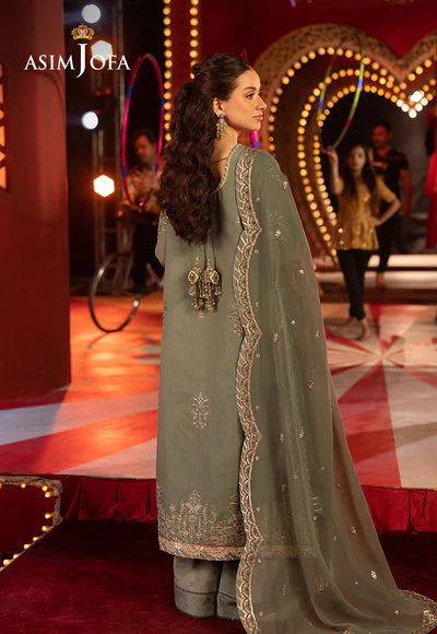 AJFO-03 EMBROIDERED PAPER COTTON UNSTITCHED 3 PCS