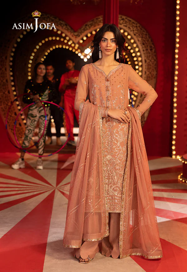 AJLFF-16 Embroidered Chiffon 3 Pcs