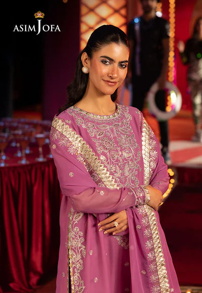 AJLFF-07 Embroidered Chiffon 3 Pcs