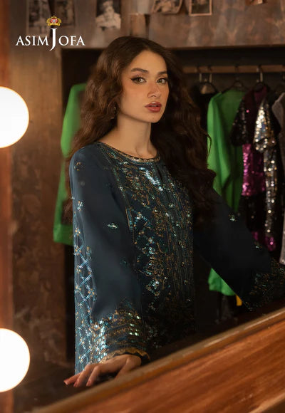 AJFO-10 EMBROIDERED PAPER COTTON UNSTITCHED 2 PCS