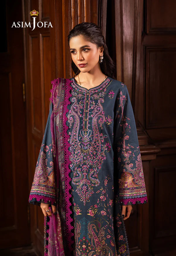AJUBJ-05 PRINTED EMBROIDERED LAWN 3 PC