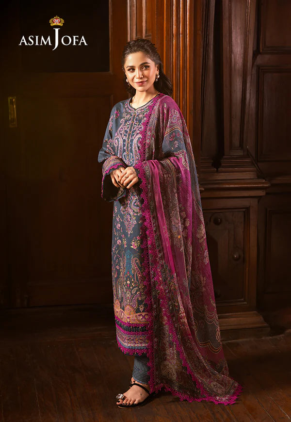 AJUBJ-05 PRINTED EMBROIDERED LAWN 3 PC