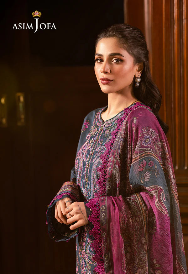 AJUBJ-05 PRINTED EMBROIDERED LAWN 3 PC