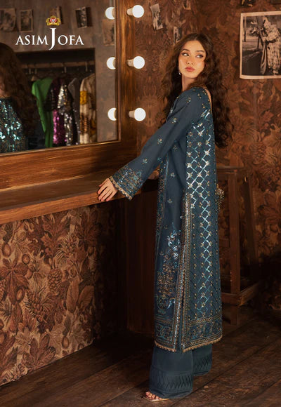 AJFO-10 EMBROIDERED PAPER COTTON UNSTITCHED 2 PCS