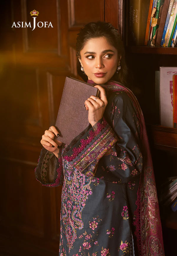 AJUBJ-05 PRINTED EMBROIDERED LAWN 3 PC