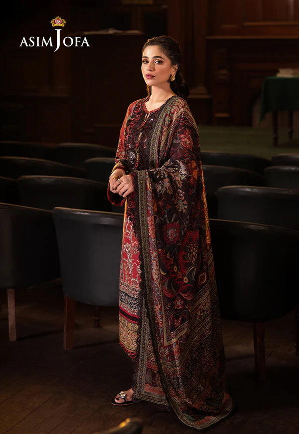 AJUBJ-09 PRINTED EMBROIDERED LAWN 3 PC