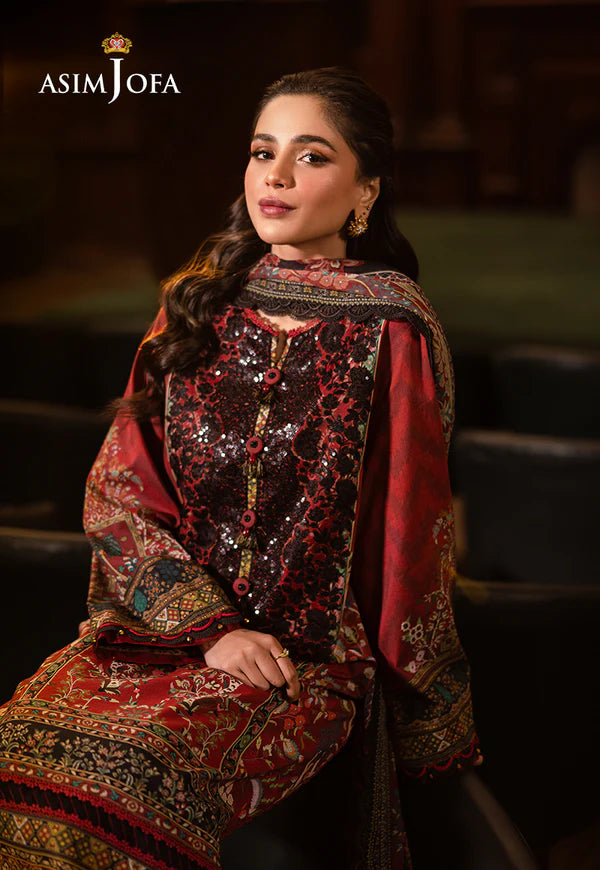 AJUBJ-09 PRINTED EMBROIDERED LAWN 3 PC