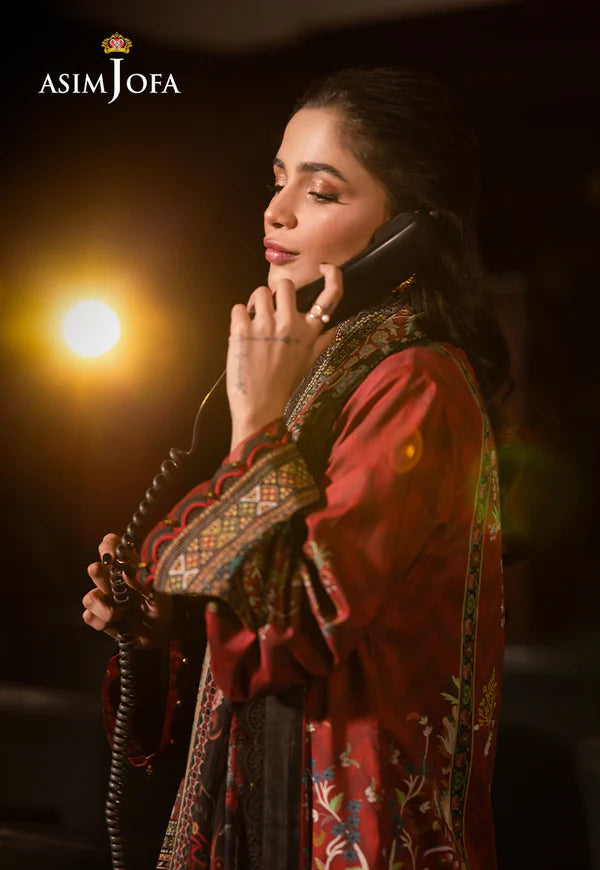 AJUBJ-09 PRINTED EMBROIDERED LAWN 3 PC