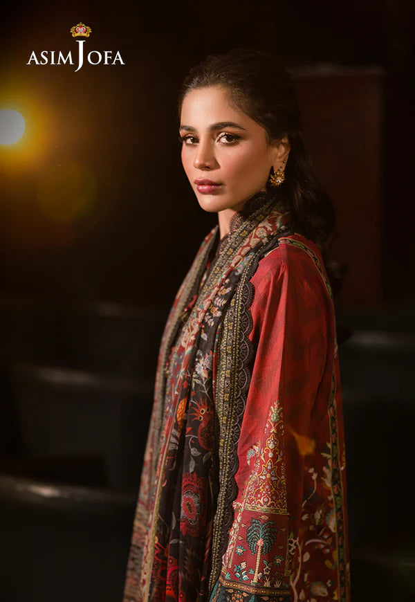 AJUBJ-09 PRINTED EMBROIDERED LAWN 3 PC