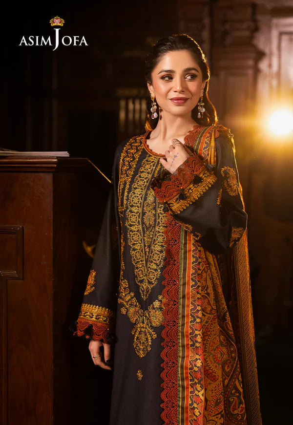 AJUBJ-12 PRINTED EMBROIDERED LAWN 3 PC