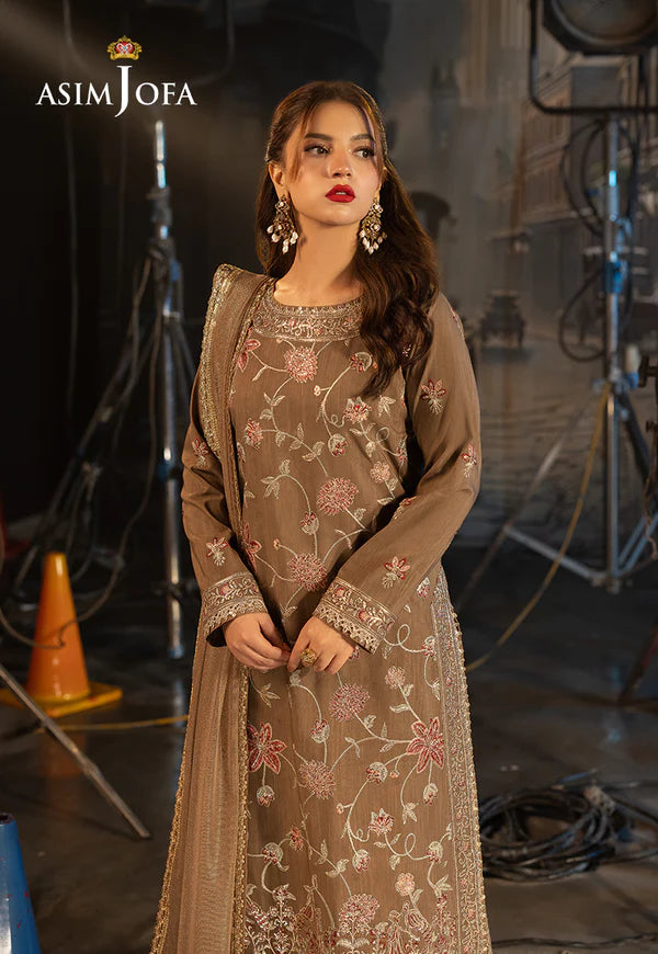 AJFO-12 EMBROIDERED NET UNSTITCHED 3 PCS