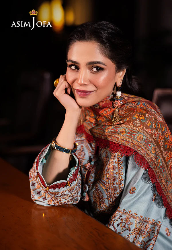 AJUBJ-11 PRINTED EMBROIDERED LAWN 3 PC