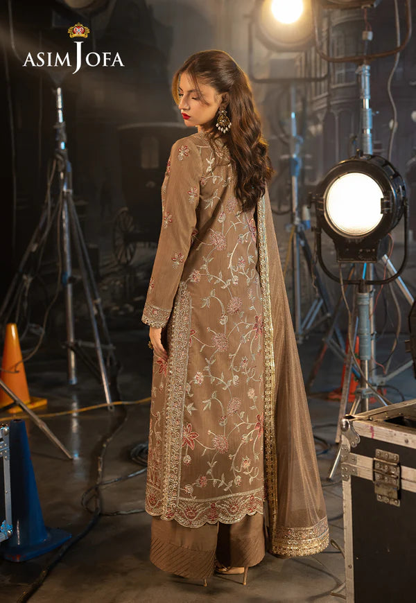 AJFO-12 EMBROIDERED NET UNSTITCHED 3 PCS