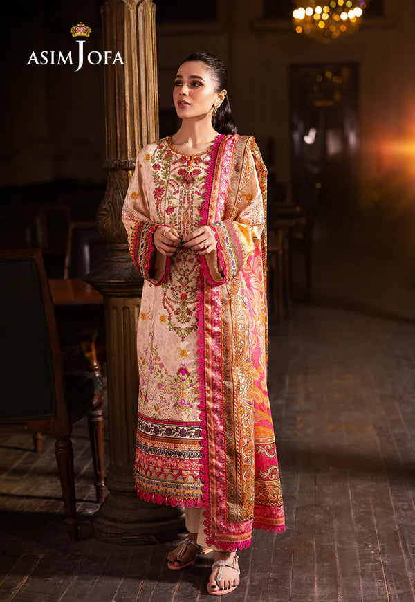 AJUBJ-02 PRINTED EMBROIDERED LAWN 3 PC