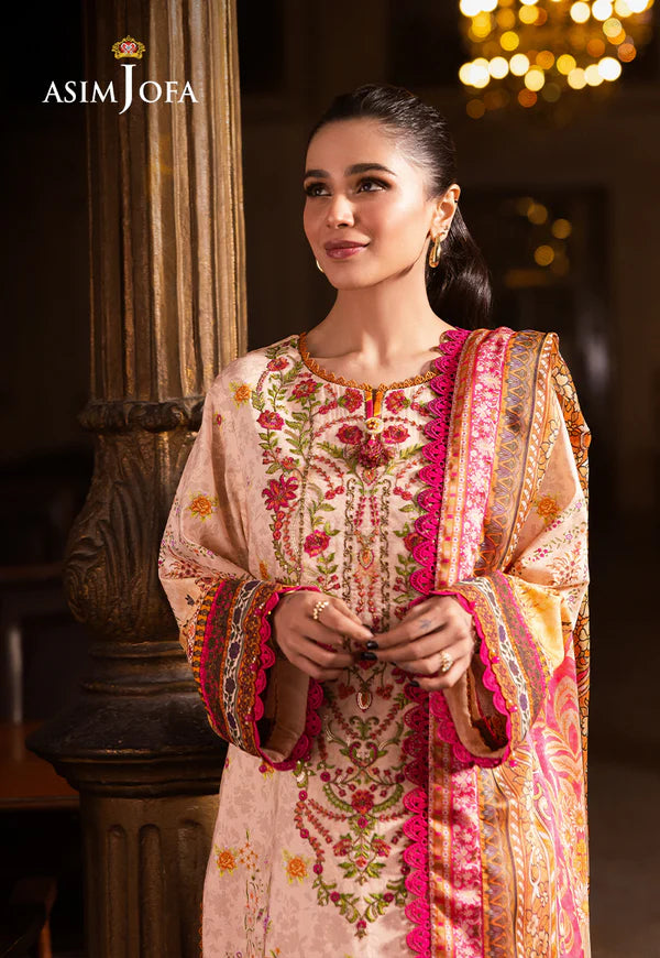 AJUBJ-02 PRINTED EMBROIDERED LAWN 3 PC