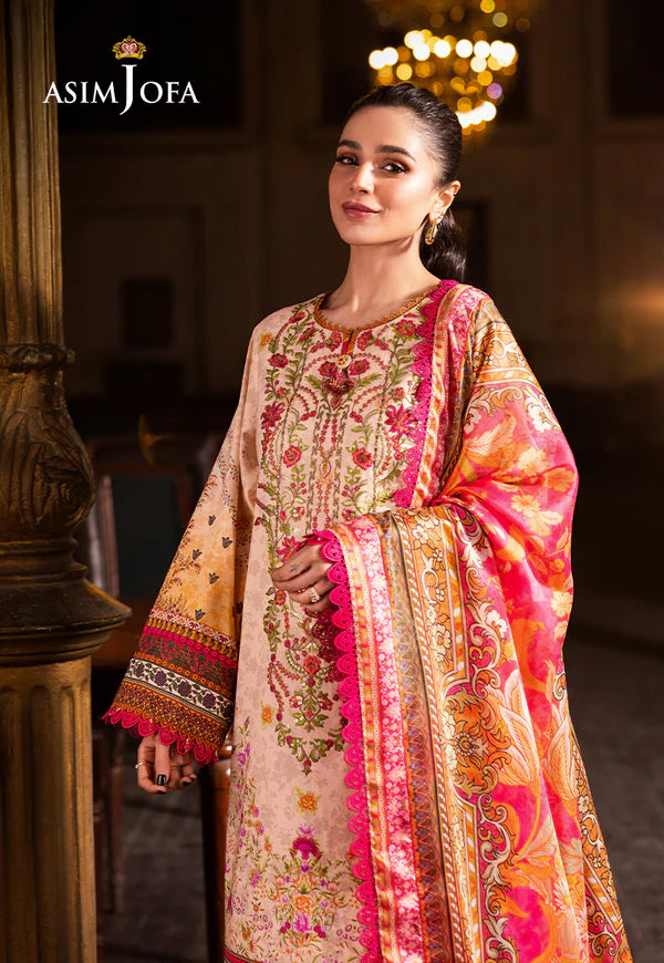 AJUBJ-02 PRINTED EMBROIDERED LAWN 3 PC