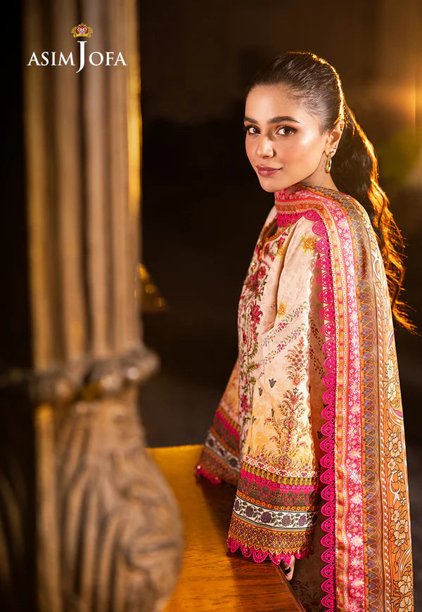 AJUBJ-02 PRINTED EMBROIDERED LAWN 3 PC