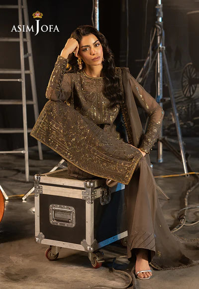 AJFO-10 EMBROIDERED PAPER COTTON UNSTITCHED 2 PCS