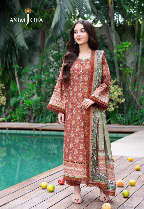 AJUUB-25 PRINTED LAWN 3 PC
