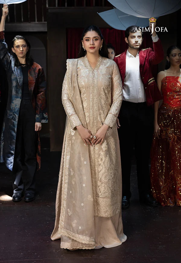 AJLLF-20 Embroidered Javeria Net 3 Pcs