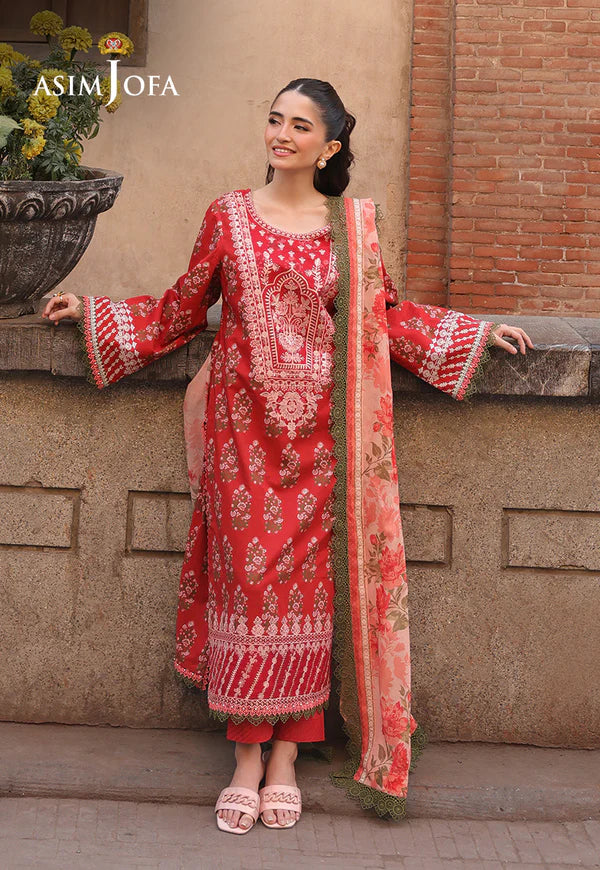 AJUBF-26 PRINTED EMBROIDERED LAWN 2 PCS