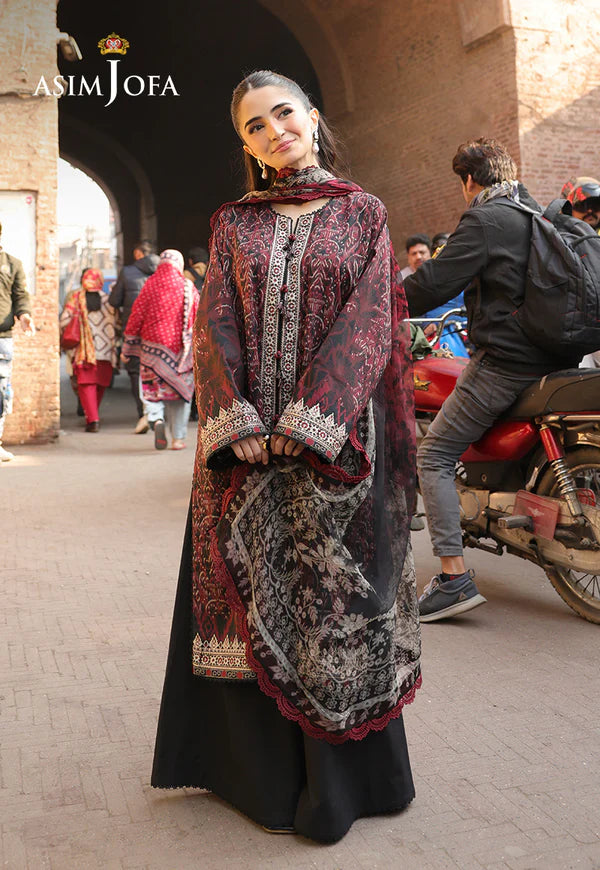 AJUBF-50 PRINTED EMBROIDERED LAWN 3 PCS