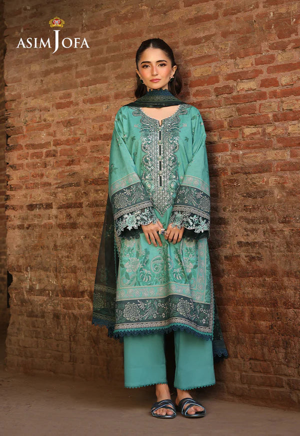 AJUBF-23 PRINTED EMBROIDERED LAWN 2 PCS