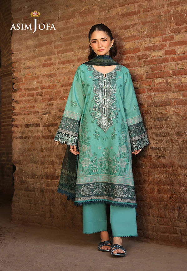 AJUBF-23 PRINTED EMBROIDERED LAWN 2 PCS
