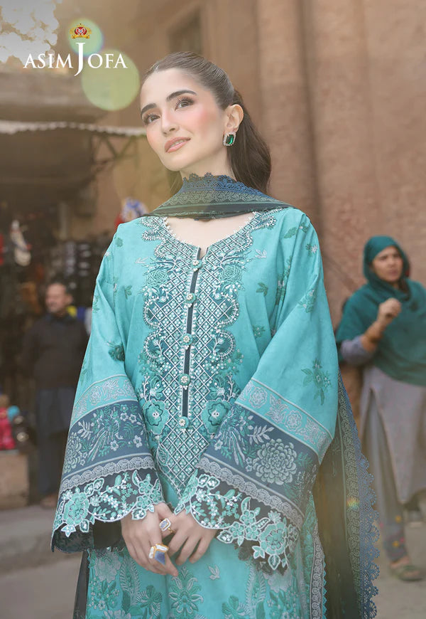 AJUBF-23 PRINTED EMBROIDERED LAWN 2 PCS
